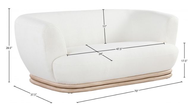 Meridian Furniture Kipton Cream 70" Loveseat-2