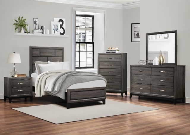 Homelegance® Davi Gray Twin Panel Bed-1
