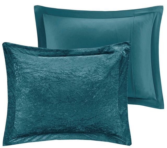 Olliix by Intelligent Design Felicia Teal King/California King Velvet Comforter Set-1
