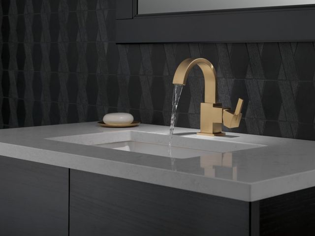 Delta Vero® Champagne Bronze Single Handle Bathroom Faucet-1
