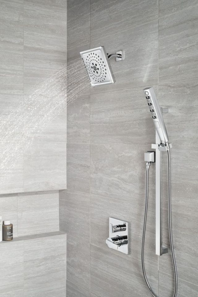 Delta Ara® Angular Modern Monitor® 14 Series Chrome Valve Trim with 3-Setting Integrated Diverter-2