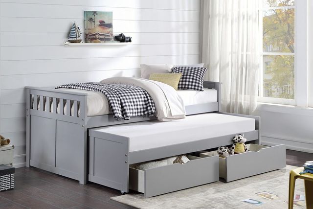 Homelegance® Orion Gray Twin/Twin Youth Panel Storage Bed-1