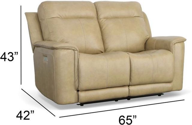 Flexsteel® Miller Latte Power Reclining Loveseat with Power Headrests and Lumbar-4