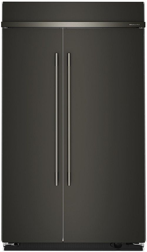KitchenAid® 48" 30 Cu. Ft. Black Ore Built In Side-by-Side Refrigerator with Platinum Interior-0