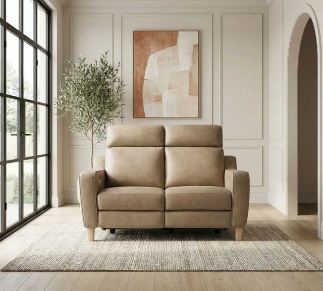 Liberty Furniture Como Dakota Camel Leather Zero Gravity Power Reclining Loveseat-2