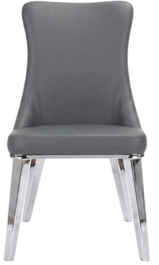 Cramco Leah Charcoal/Chrome Dining Side Chair-0