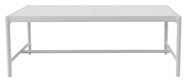 Sunset West Sabbia Satin White Metal Outdoor Coffee Table-1
