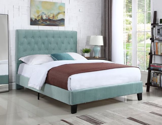 Emerald Home Amelia Light Blue Queen Upholstered Panel Bed-1