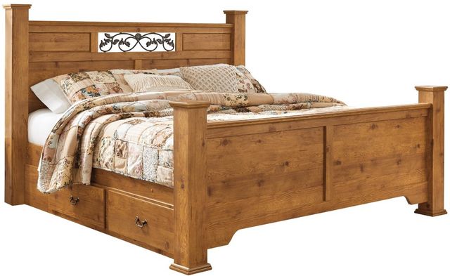 Signature Design by Ashley® Bittersweet 5-Piece Light Brown King Poster Bed Set-1