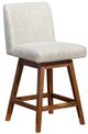 Armen Living Basila Beige/Brown Oak Swivel Counter Stool-0