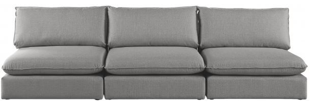 Meridian Furniture Mackenzie Grey 120" Linen Fabric Armless Modular Sofa-1