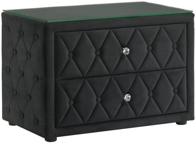 Crown Mark Josephine Black Nightstand-0
