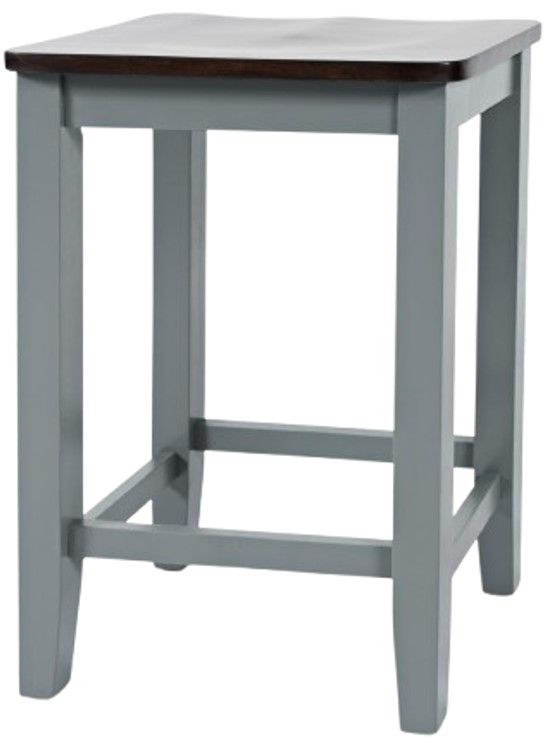 Jofran Inc. Asbury Park Autumn Brown/Gray Backless Saddle Counter Stool-2