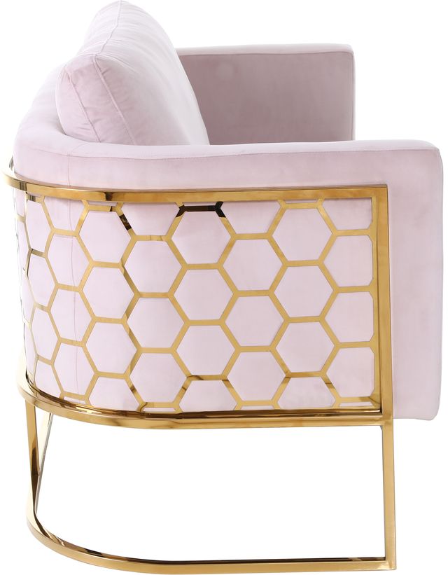 Meridian Furniture Casa Pink/Gold Velvet Sofa-2