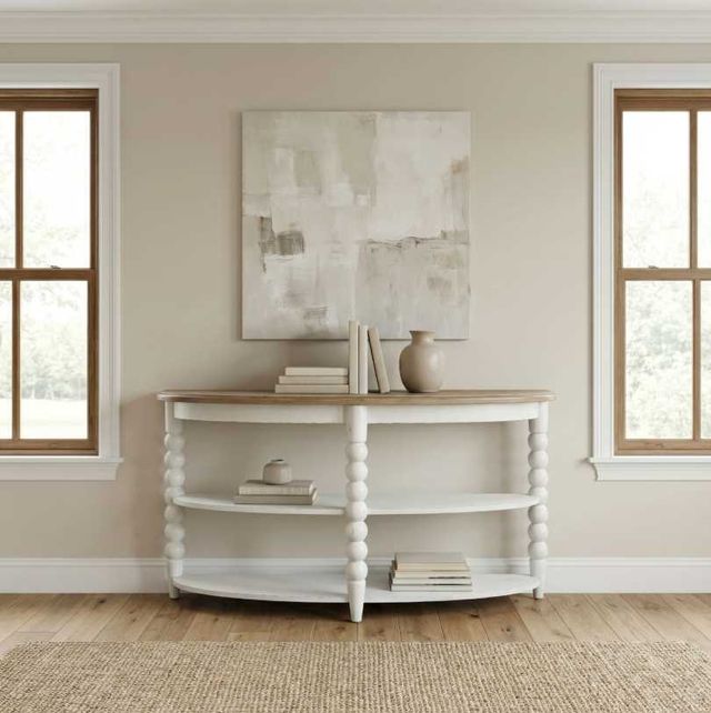 Liberty Furniture Turnberry Park Toasted Oat Sofa Table with Washed White Base-1