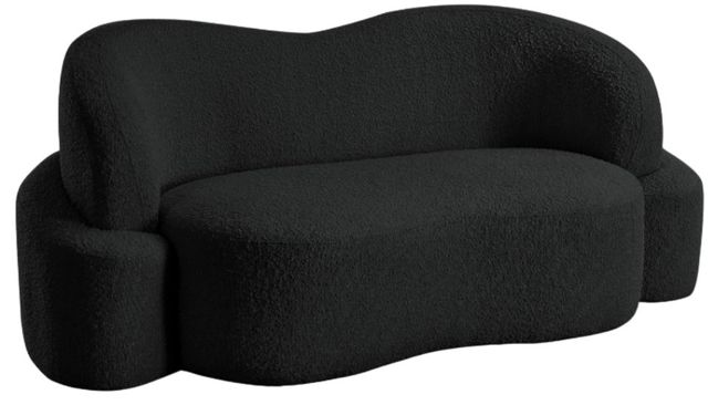 Meridian Furniture Principessa Black Boucle Fabric Loveseat-0