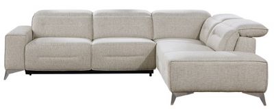 front view of the Homelegance® Adahlia 2-Piece Sand Power Reclining Right-Arm Facing Sectional Sectional and Chaise