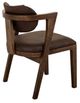 International Furniture Direct Zaphiro Brown/Lacquer Brown Upholstered Dining Arm Chair-3