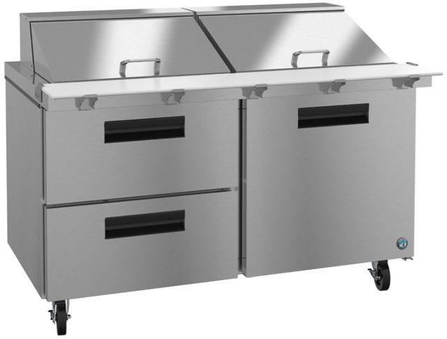 Hoshizaki 60" 17.55 Cu. Ft. Stainless Steel Two Section Mega Top Prep Table Refrigerator with Drawer and Door Combo-1