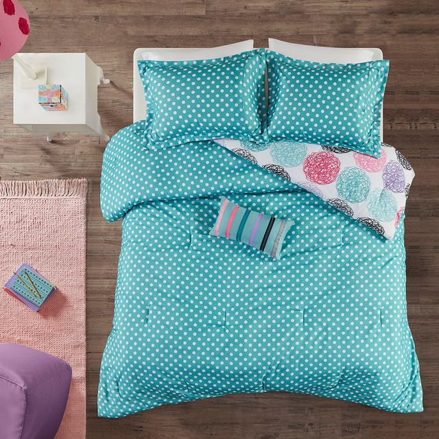 Olliix by Mi Zone Carly Purple Full/Queen Reversible Comforter Set-3