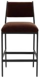 Four Hands Valeene Black Cast Aluminum/Monte Chocolate Counter Stool-2