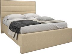 Très grand lit rembourré personnalisable à plateforme avec pied de lit absolu de Beaudoin Adélaïde