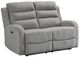 Elements International Avanti Whiskers Nature Gray Power Motion Loveseat with Power Head Recliner-0