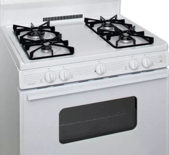 Premier 30" White Freestanding Gas Range with 4 Sealed Burners-1
