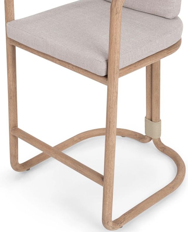 Classic Home Dawson Butterscotch Fabric/Wooden Outdoor Counter Stool-4