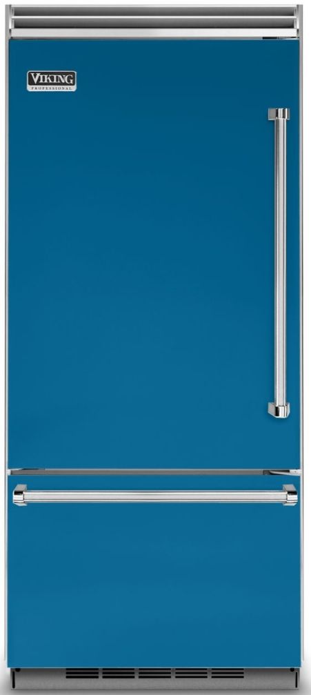 Viking® 5 Series 36 in. 20.4 Cu. Ft. Alluvial Blue Built In Bottom Freezer Refrigerator-0