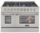 Kucht Professional KNG Series 48" Stainless Steel Pro Style Natural Gas Range with Silver Door-2