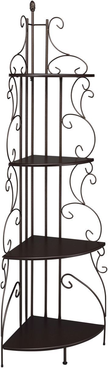 Coaster® Poppy Cappuccino/Copper 4-Shelf Corner Bookcase-0