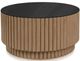 StyleCraft Black Glass Top Coffee Table with Natural Base-0