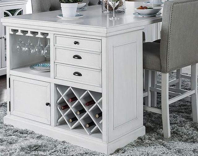Furniture of America® Sutton 5-Piece Antique White/Gray Counter Table Set-3