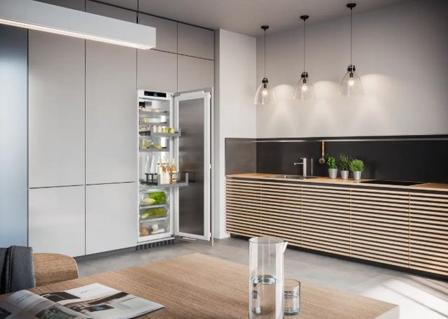 Column Refrigerator in Custom Kitchen