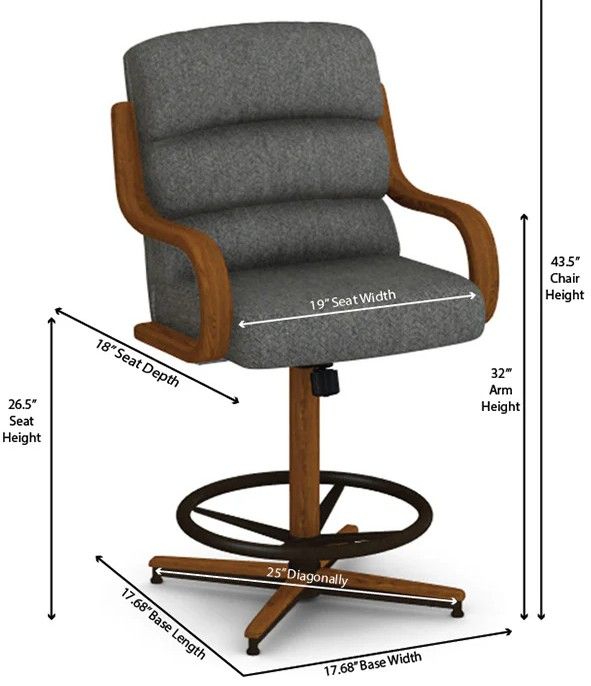 Chromcraft™ Customizable Nova Swivel Tilt Counter Height Dining Stool-2