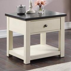 Urban Styles Furniture Chelsea Gray End Table with White Base