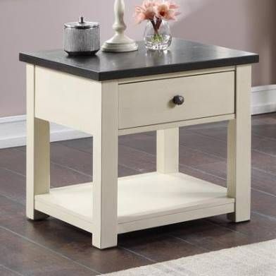 Urban Styles Furniture Chelsea Gray End Table with White Base-0