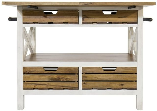 YHD Cassidy Brown/White Kitchen Island-2