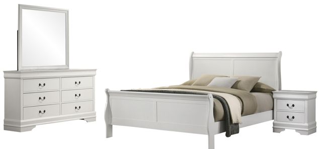 Coaster® Louis Philippe 4-Piece White Queen Bedroom Set-0