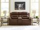 Signature Design by Ashley® Knightington Brown Power Reclining Loveseat with Audio Seating-1