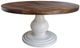 International Furniture Direct Rock Valley Brown Round Dining Table with White Base-0