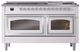 Ilve® Nostalgie II Noblesse 60'' White Pro Style Dual Fuel Range with Chrome Trim-1