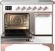 Ilve® Majestic III 40" White Pro Style Induction Range with Solid Door and Copper Trim-4