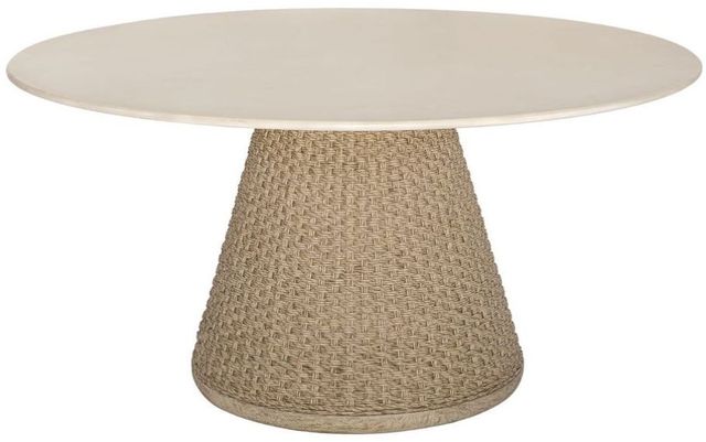 Uttermost® Cardoso Cerused Wheat/White Concrete/Wicker Indoor-Outdoor Dining Table-0