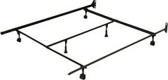Base de lit simple XL traditionnelle à écrous et boulons avec roulettes et patins de Beaudoin - Noir