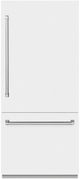 ZLINE 36" 19.8 Cu. Ft. White Matte Built-In Bottom Freezer Refrigerator with Water Dispenser, Ice Maker, and Graphite Gray Interior-0