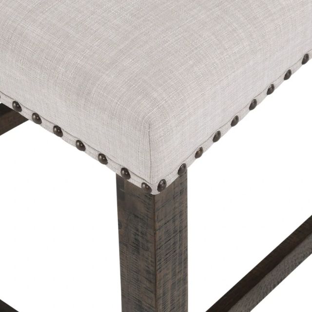 Jofran Inc. Willow Creek Beige/Chocolate Brown Counter Bench-3