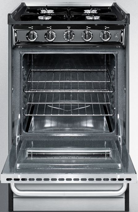 Summit® 20" Stainless Steel Slide-In Gas Range-1