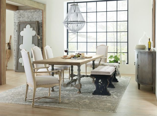 Hooker® Furniture Ciao Bella Natural Trestle Dining Table with Time Worn Gray Base-3